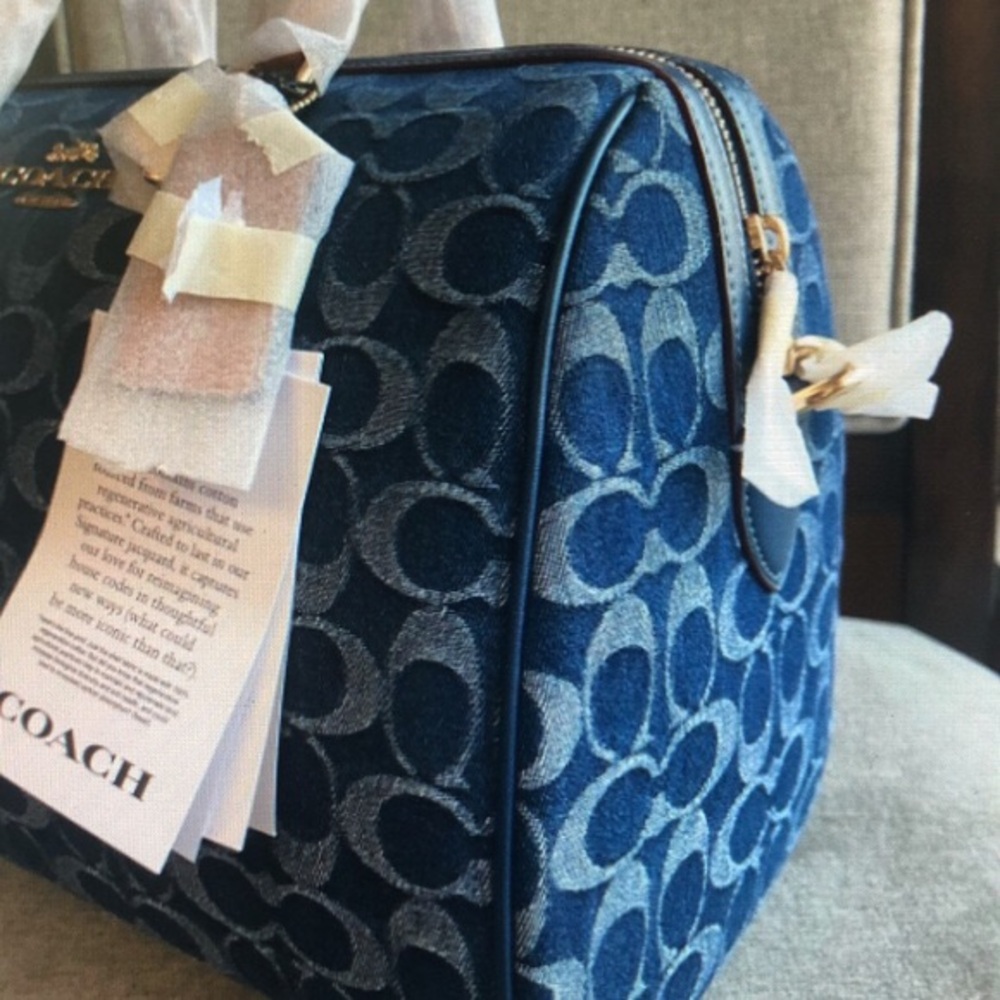 Coach Rowan Satchel Bag In Signature Denim Canvas NWT CY699 - Picture 6 of 6